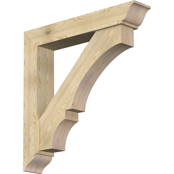Ekena Millwork Balboa Traditional Rough Sawn Bracket w/ Offset Brace, Douglas Fir, 8"W x 46"D x 46"H BKT0806X46X46BOA01RDF - main